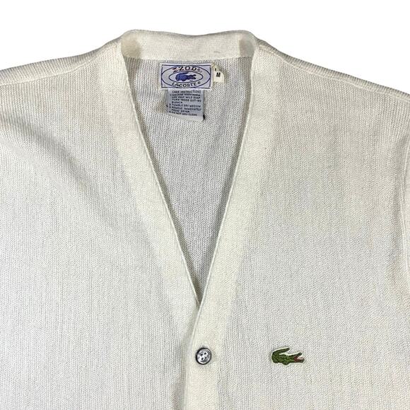 Vintage 70s Lacoste x Izod Orion Button Sweater - M - Picture 2 of 3